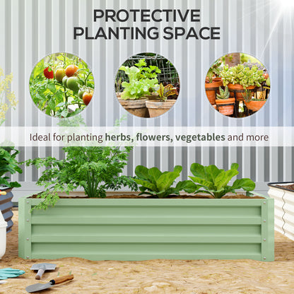 Raised Garden Bed Elevated Planter Box for Flowers Light Green