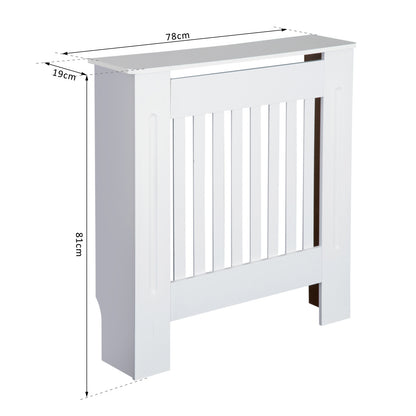 Slatted Radiator Cover Painted Cabinet MDF Lined Grill in White (78L x 19W x 81H cm)