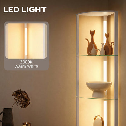 LED Floor Lamp with Shelves, Dimmable Standing Lamp with Foot Switch