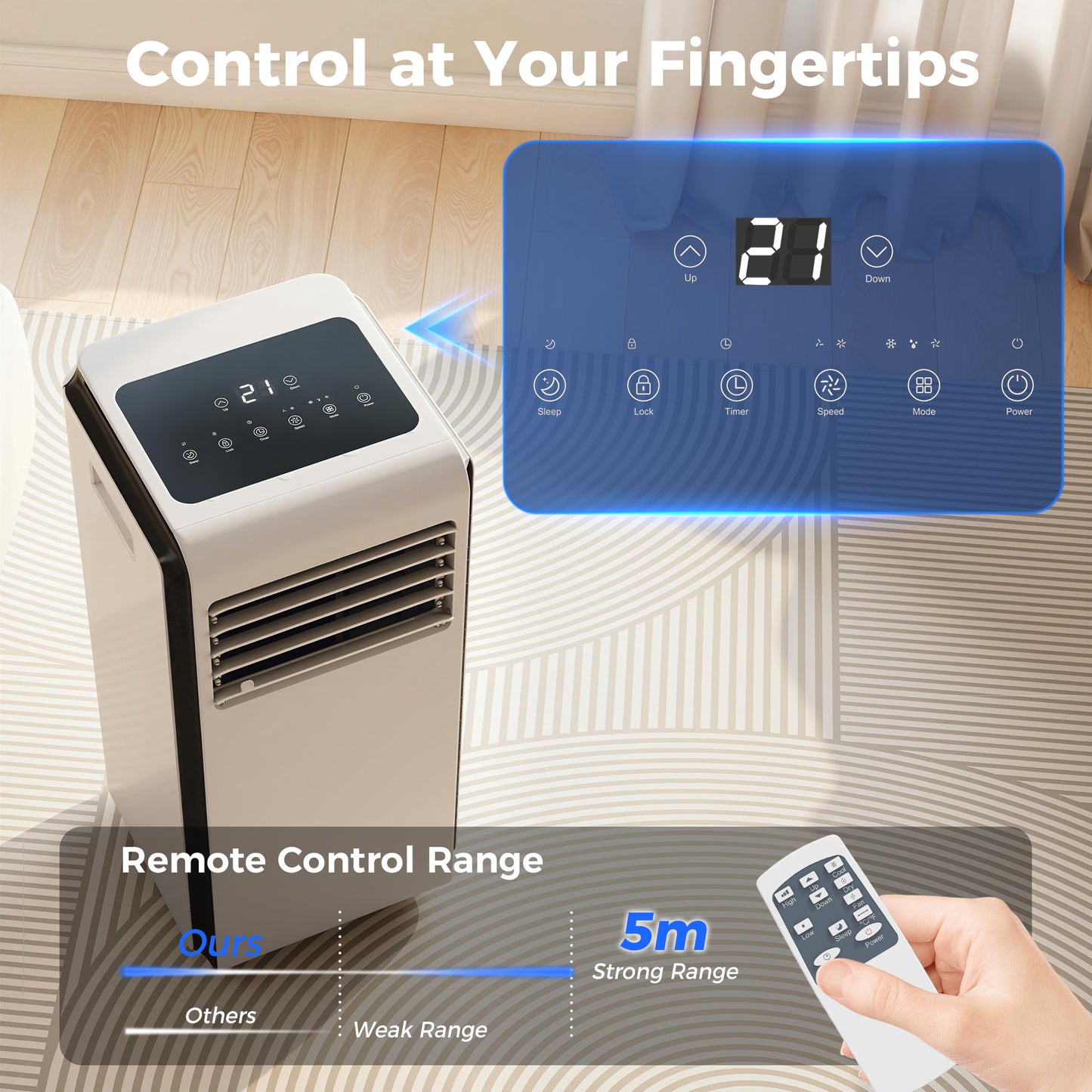 4-in-1 Portable Air Conditioner 7000 BTU Air Conditioning Unit White
