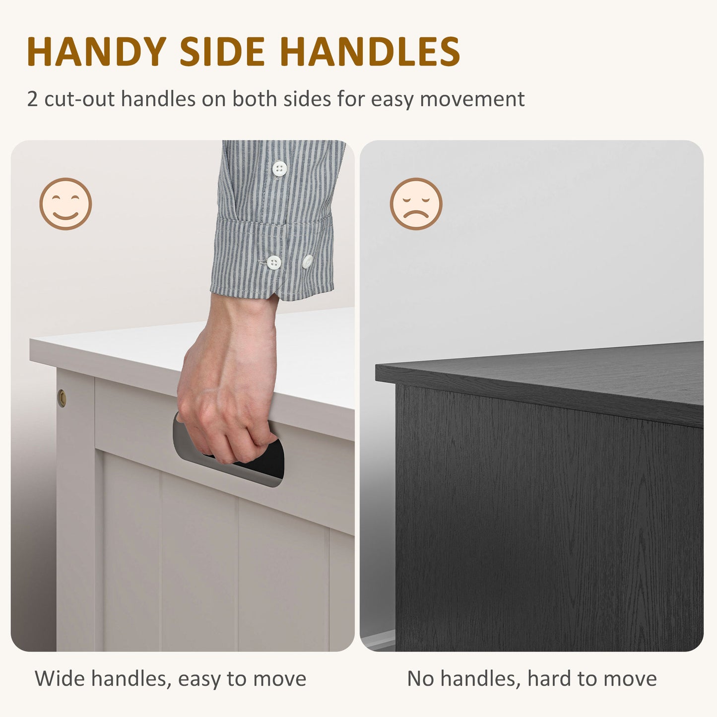 Storage Chest with 2 Safety Hinges, Storage Bench for Living Room