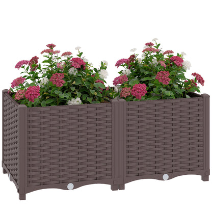Plastic Raised Garden Bed with Legs and Drainage Holes and Plugs