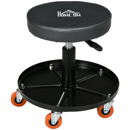 Pneumatic Adjustable Mechanic Stool w/ Tool Tray, Wheels