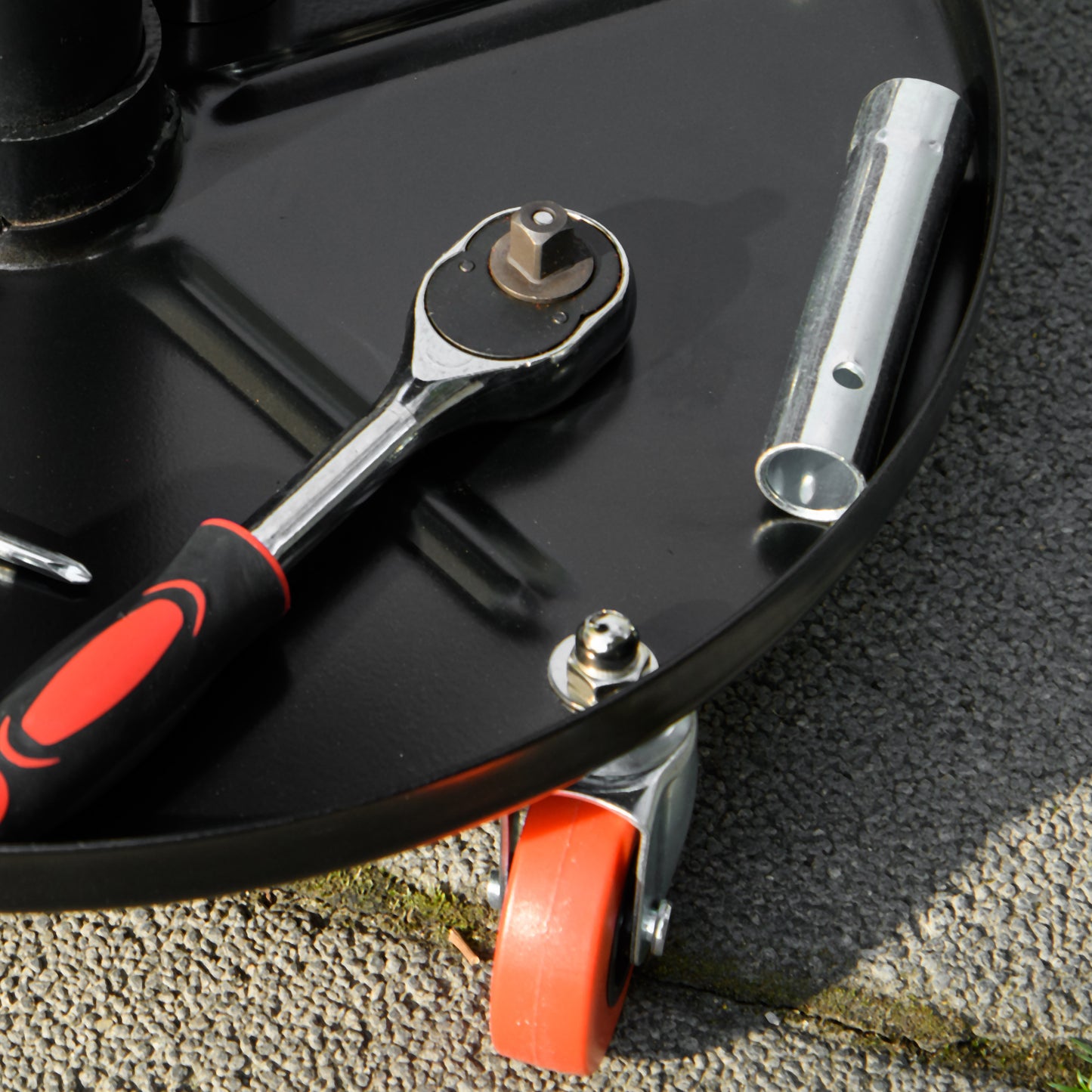 Pneumatic Adjustable Mechanic Stool w/ Tool Tray, Wheels