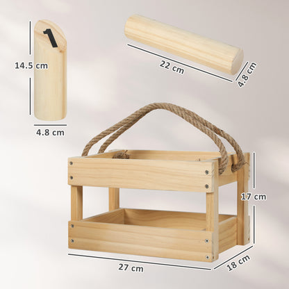 Molkky Game, Wooden Skittles Throwing Game with Carrying Box