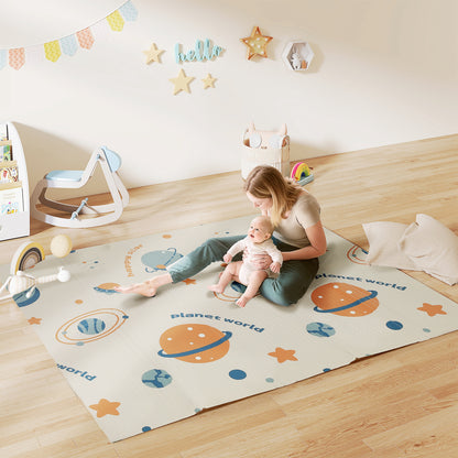 Baby Play Mat, Foldable Activity Playmat, Astronaut & Planet Theme