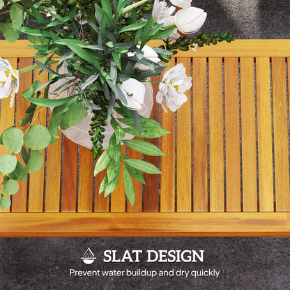4 Seater Acacia Wood Patio Conversation Set Slatted Design Teak