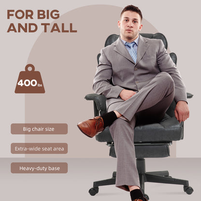 Office Chair, Ergonomic Desk Chair with Foot Rest, Black