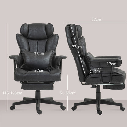 Office Chair, Ergonomic Desk Chair with Foot Rest, Black