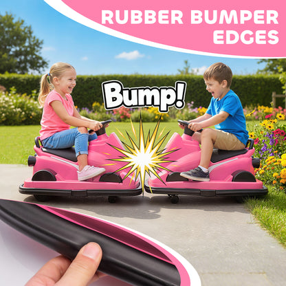 Electric Kids Bumper Car with 360 Degree Rotation Spin, Pink