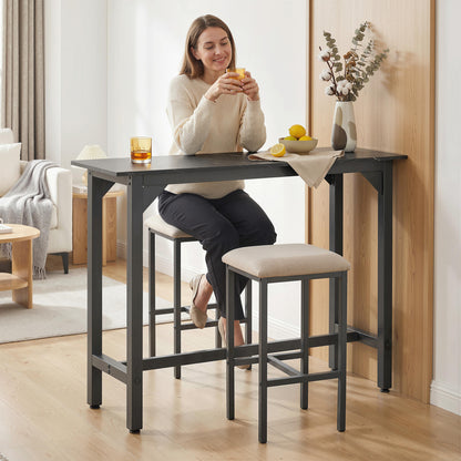 Bar Table Coffee Table with Adjustable Footpads Black Marble Effect