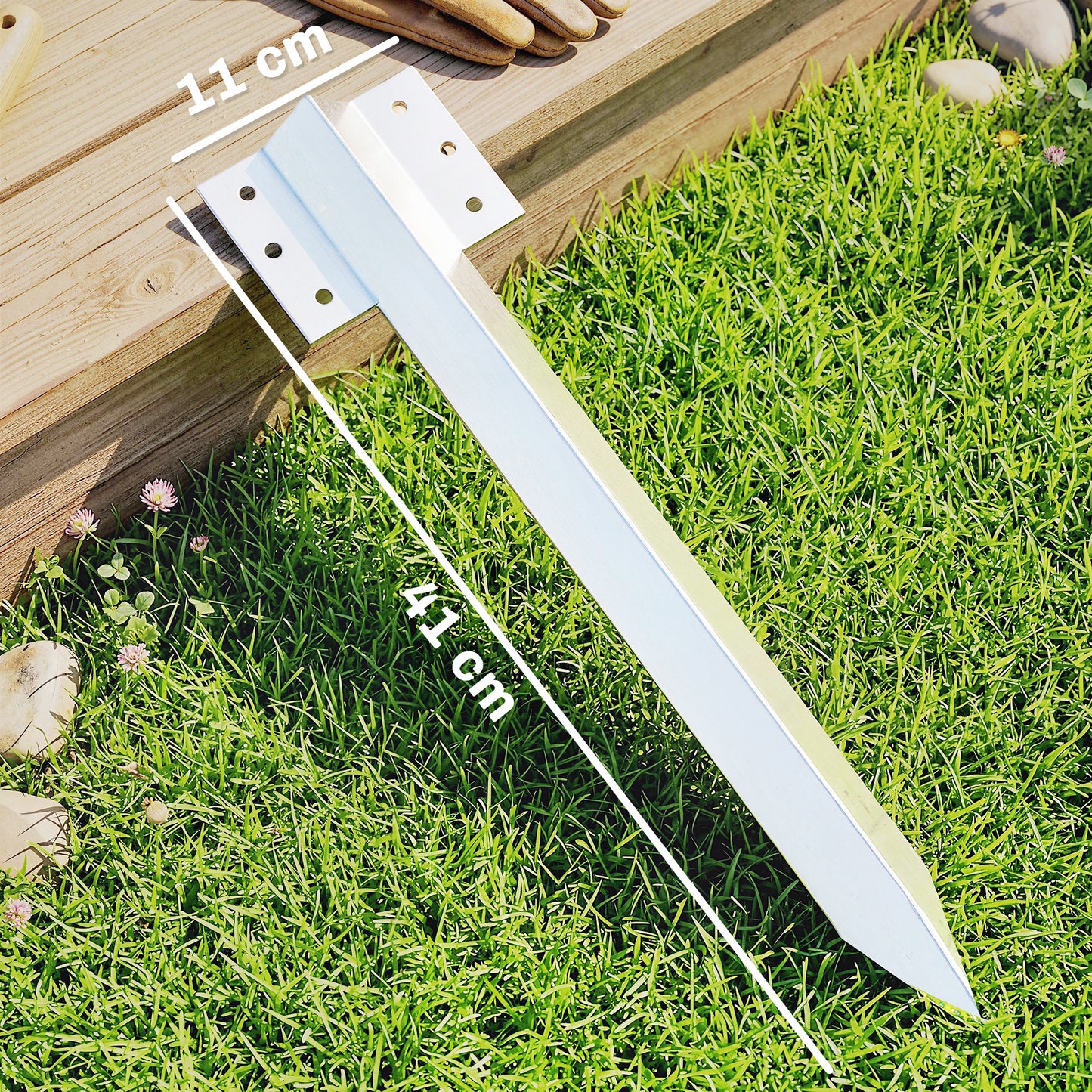 20 Pack Railway Sleeper Brackets, 41 cm Galvanised Sleeper Stakes