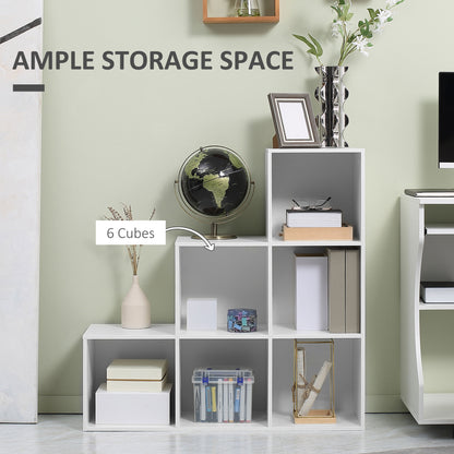 Storage Cabinet with 6 Cubes Closet Organiser with 3-Tier Shelf, White