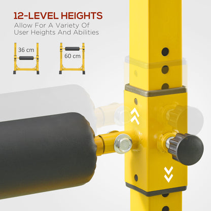 Bulgarian Split Squat Stand, 12-Level Leg Training Machine, Yellow
