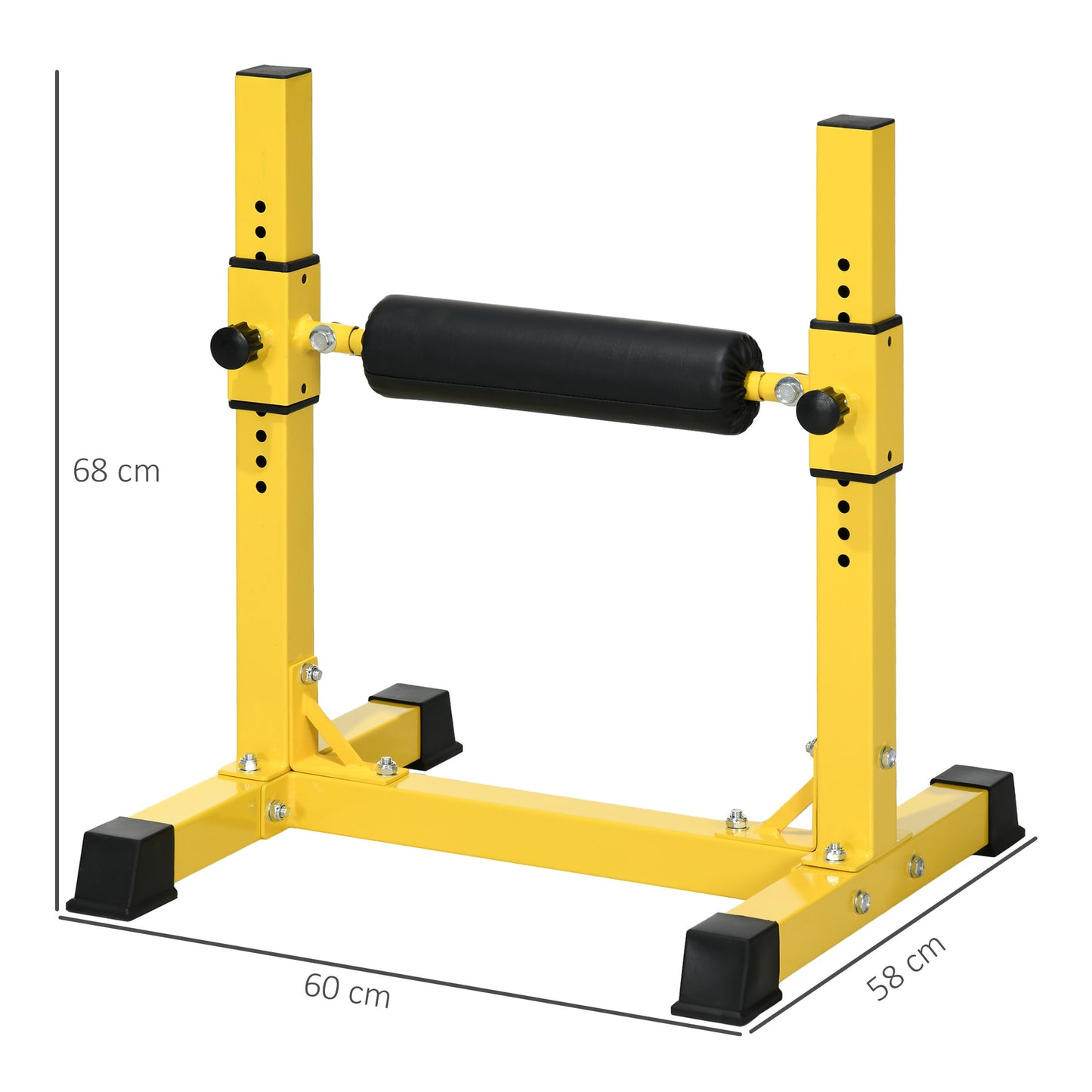 Bulgarian Split Squat Stand, 12-Level Leg Training Machine, Yellow