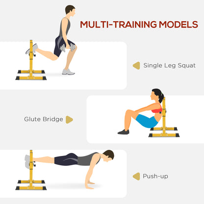 Bulgarian Split Squat Stand, 12-Level Leg Training Machine, Yellow
