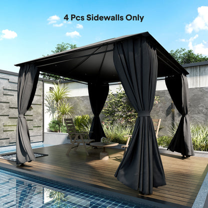 3 x 3 m Gazebo Replacement Curtains Privacy Panel Set, 4 Panels