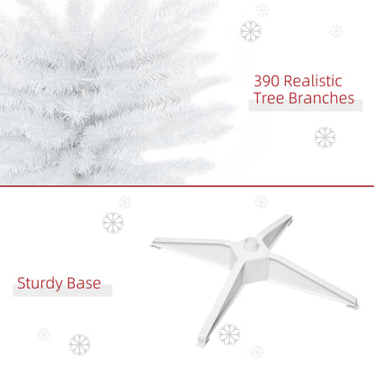 6FT Pencil Artificial Christmas Tree with Solid Stand Tips White