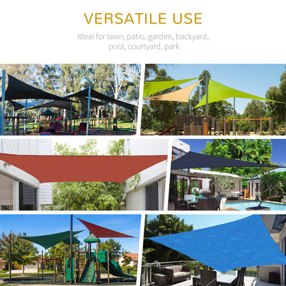 5x5m Triangle Sun Shade Sail UV Protection HDPE Canopy w/ Rings Grey