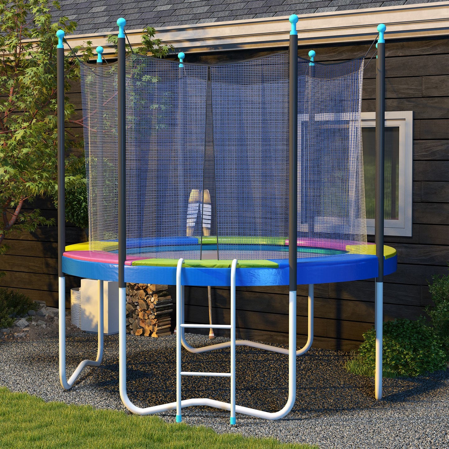 10FT Trampoline Pad Spring Cover, Waterproof, Multi-Colored