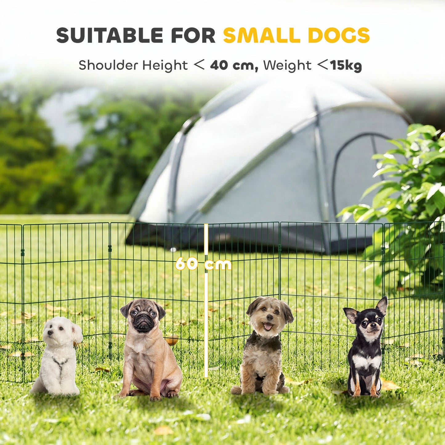 8 Panel Pet Pen, Dog Playpen for Puppies, 60 cm Height