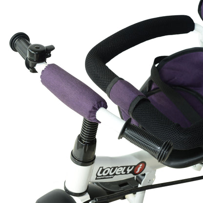 Baby Tricycle W/Handle-White/Purple