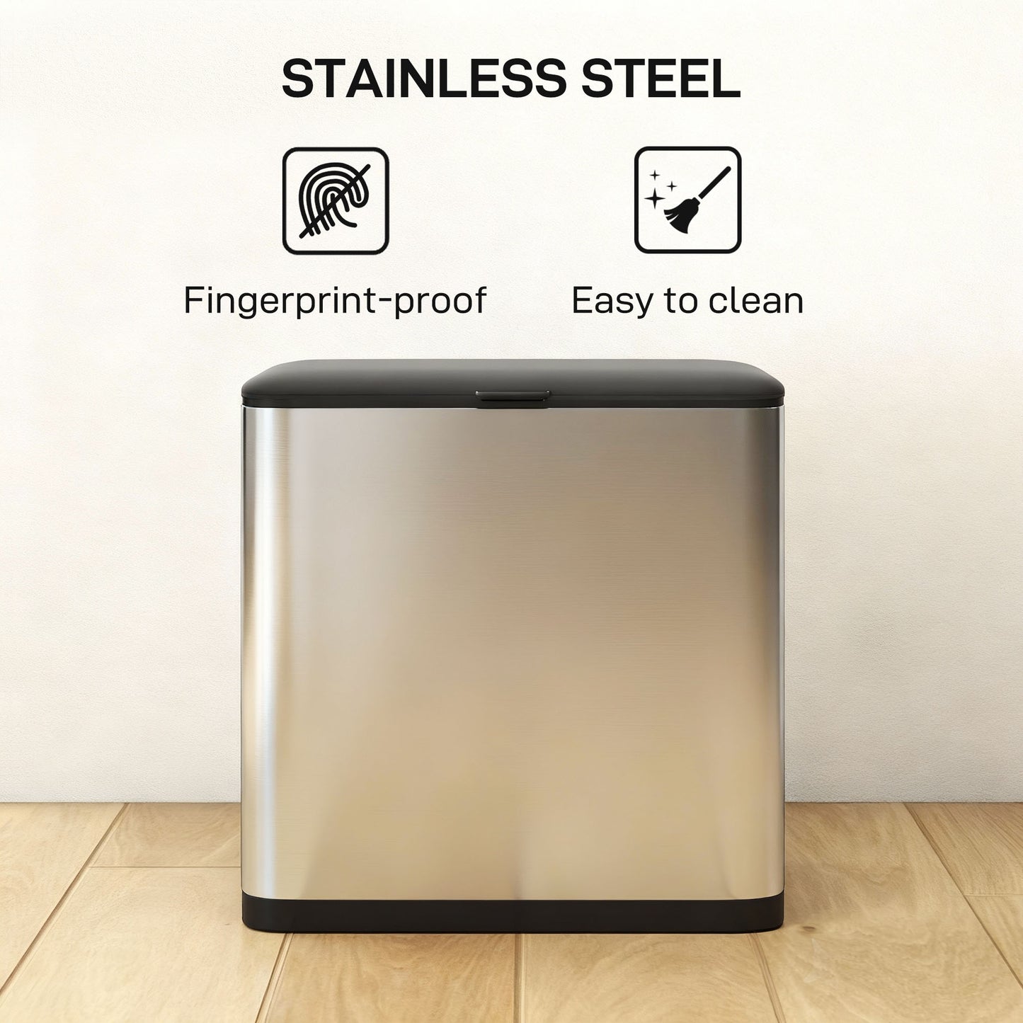 8L Hanging Kitchen Bin, Rubbish bin w/ Stay-Open Lid for Under Sink