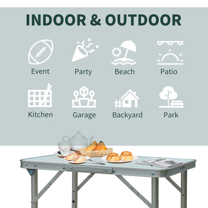 Garden Outdoor Camping Aluminium Table Portable Folding Picnic Table