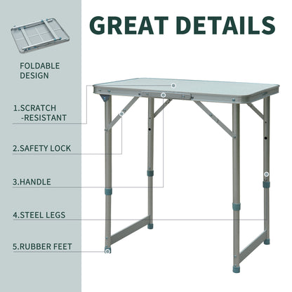 Garden Outdoor Camping Aluminium Table Portable Folding Picnic Table