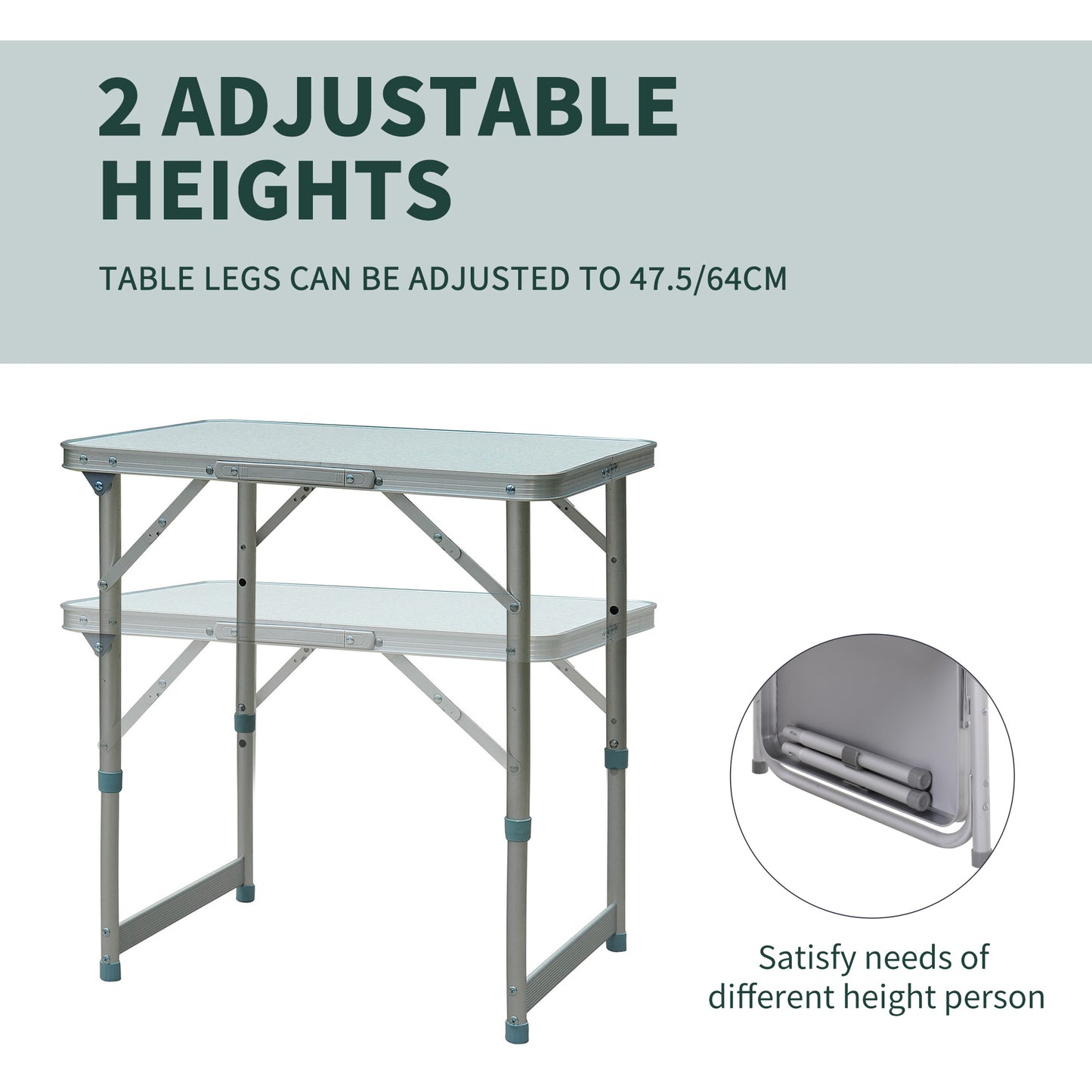 Garden Outdoor Camping Aluminium Table Portable Folding Picnic Table