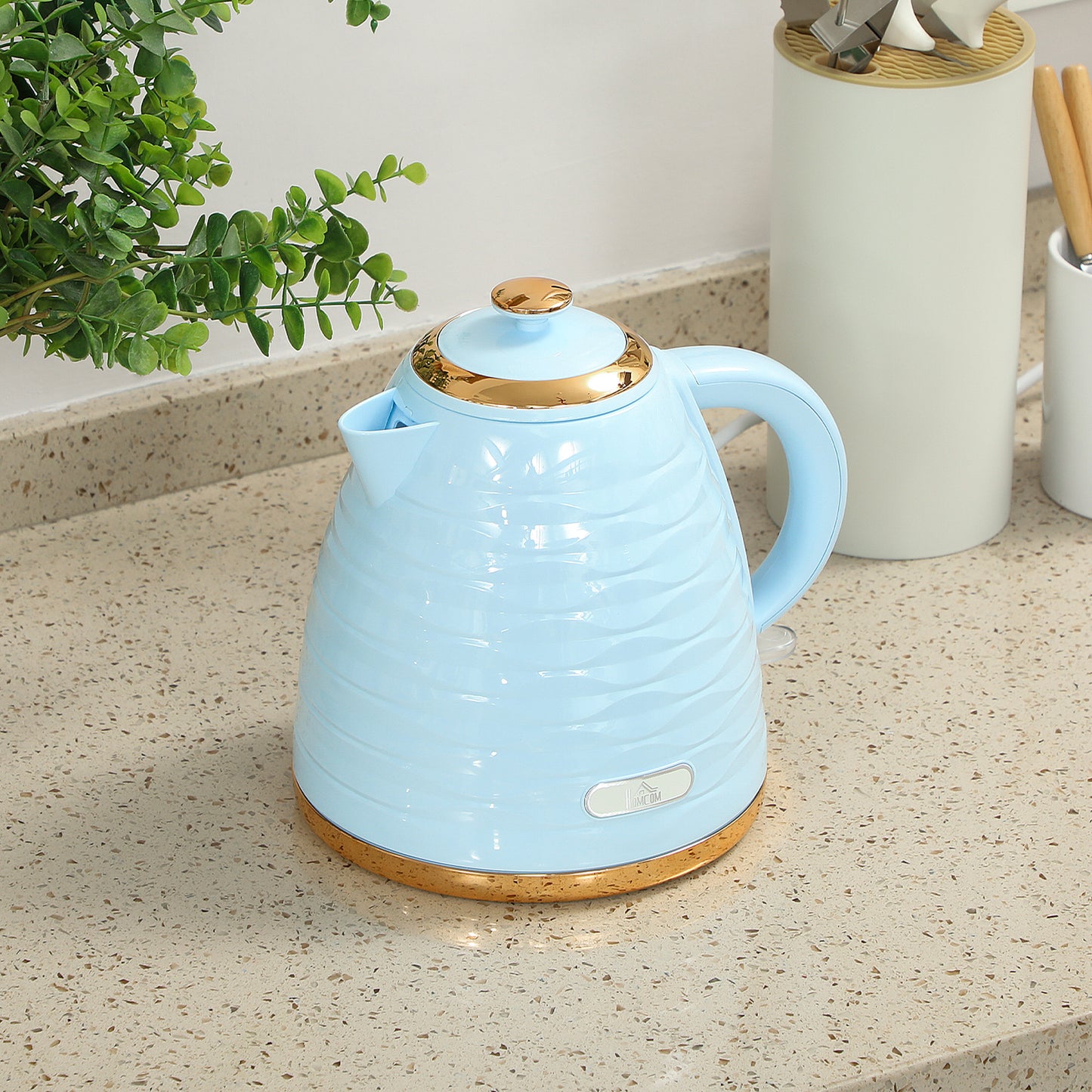 Electric Kettle, Fast Boil, 1.7L, 3kW, Swivel, Light Blue Ripple
