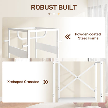 Clothes Rail with Storage Shelf and Hooks, Clothes Rack, White