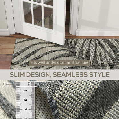 Easy-Cleaning Machine Washable Rug for Patio, Garden, Grey