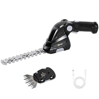 2-in-1 Cordless Hedge Trimmer & Grass Shear with 2000mAh Batteries