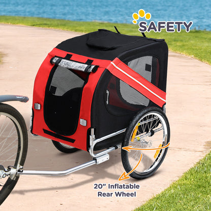 Pet Bicycle Trailer Dog Cat Bike Carrier Water Resistant Red Outdoor