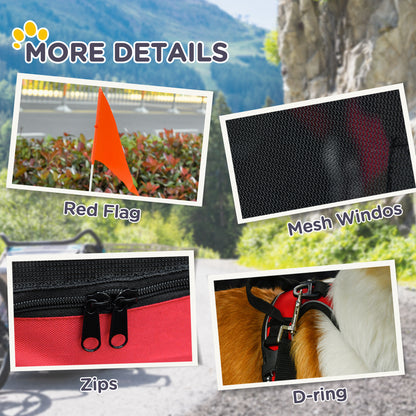 Pet Bicycle Trailer Dog Cat Bike Carrier Water Resistant Red Outdoor