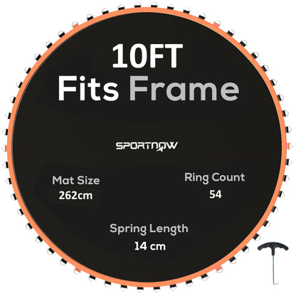 Trampoline Mat with 54 V-Hooks, for 10ft Trampoline, Orange