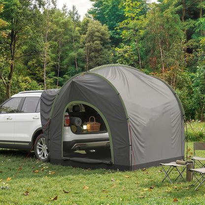 Car Tent, 3000mm Waterproof Tailgate Tent, 250 x 245 x 235 cm with Mesh Windows and Storage Bag, Quick Setup Trunk SUV Boot Shelter for Family Camping Travelling Outdoor Activities