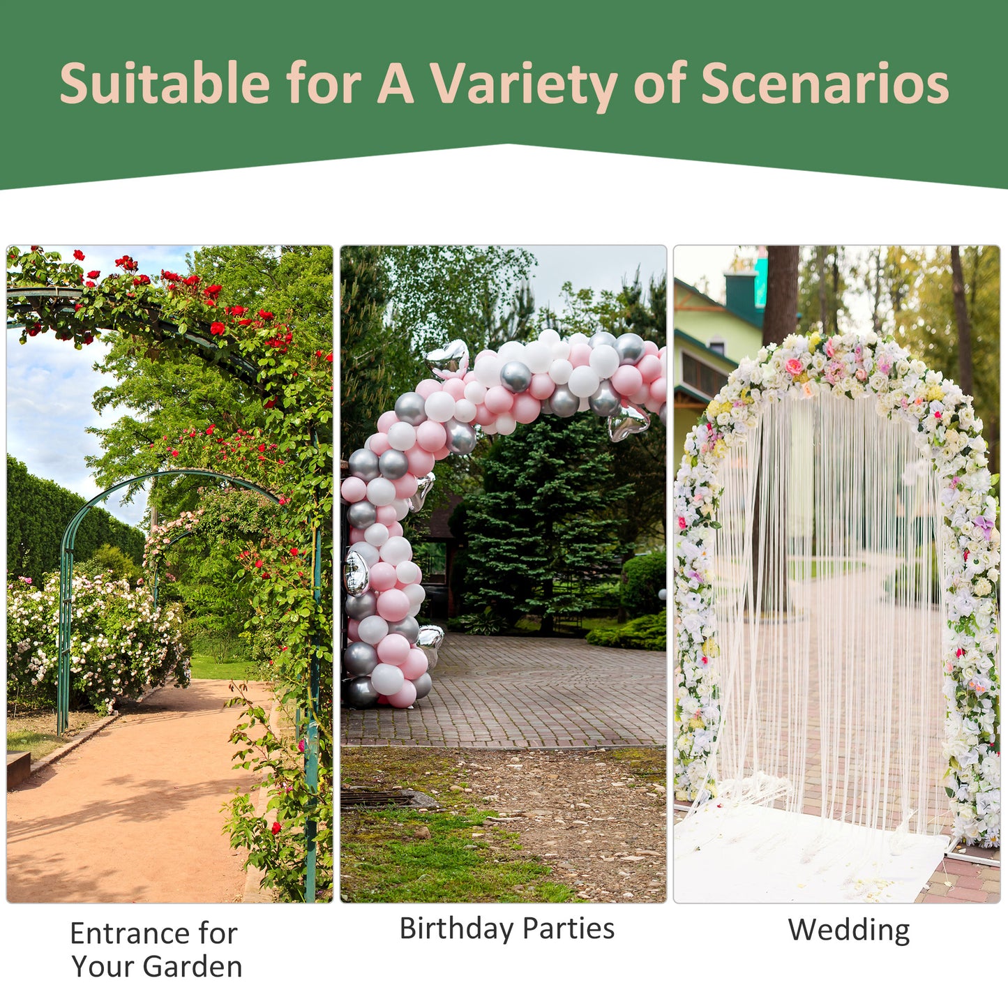 211cm Height Metal Garden Arch Arbor for Wedding Decor