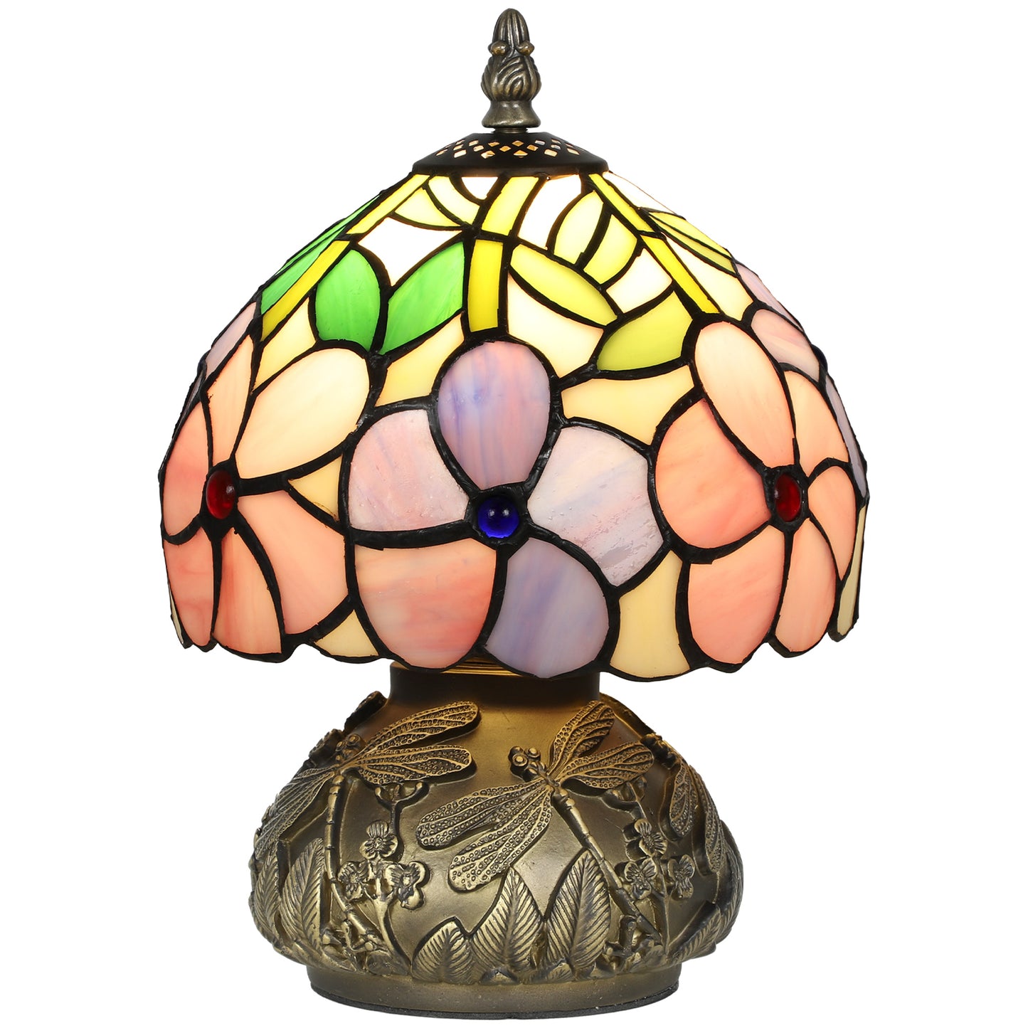 Stained Glass Bedside Lamp, Tiffany Style Table Lamp for Bedroom