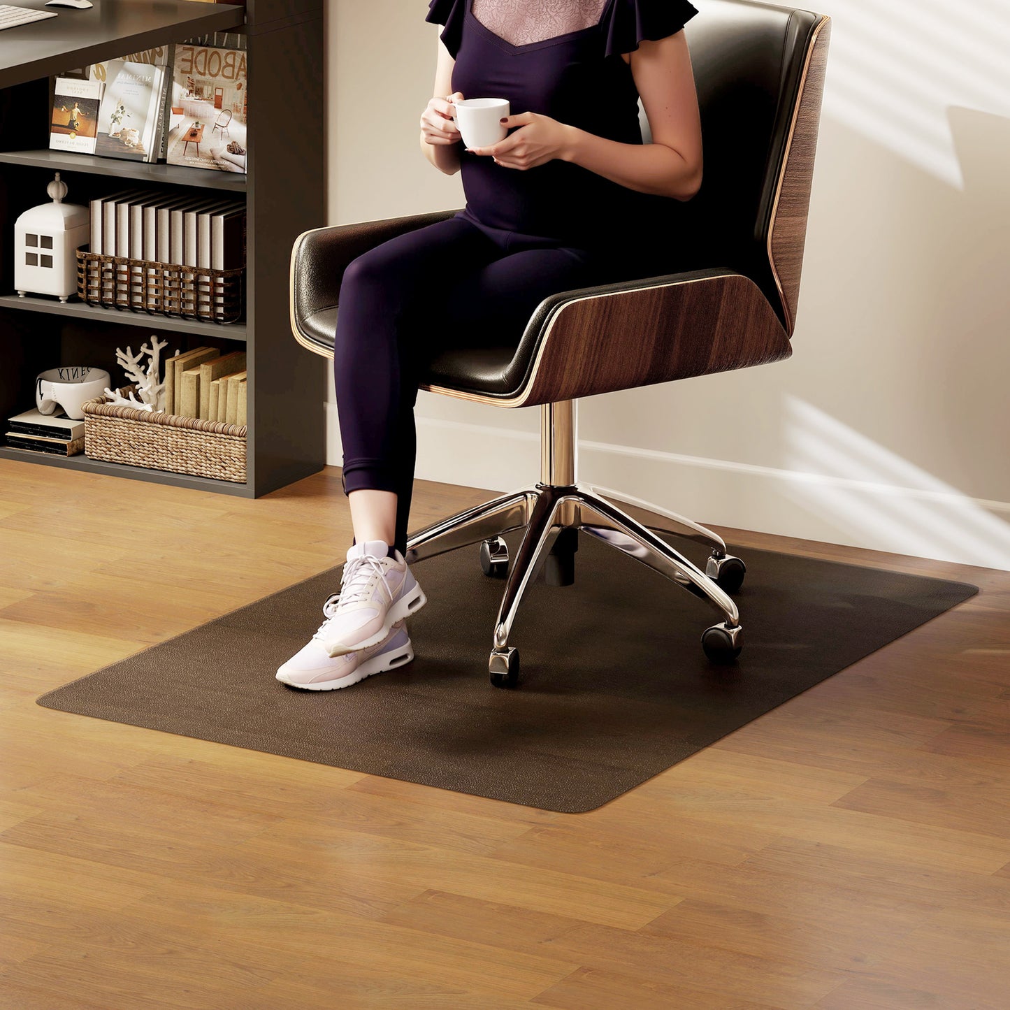 Home Office Hard Floor Protector Chair Mat Non Slip Frosted, Black