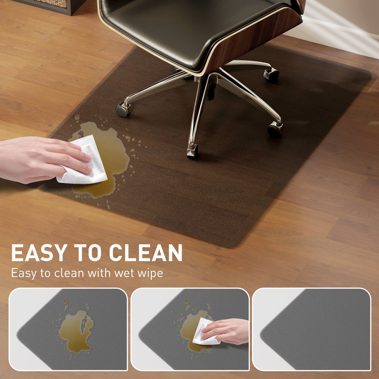 Home Office Hard Floor Protector Chair Mat Non Slip Frosted, Black