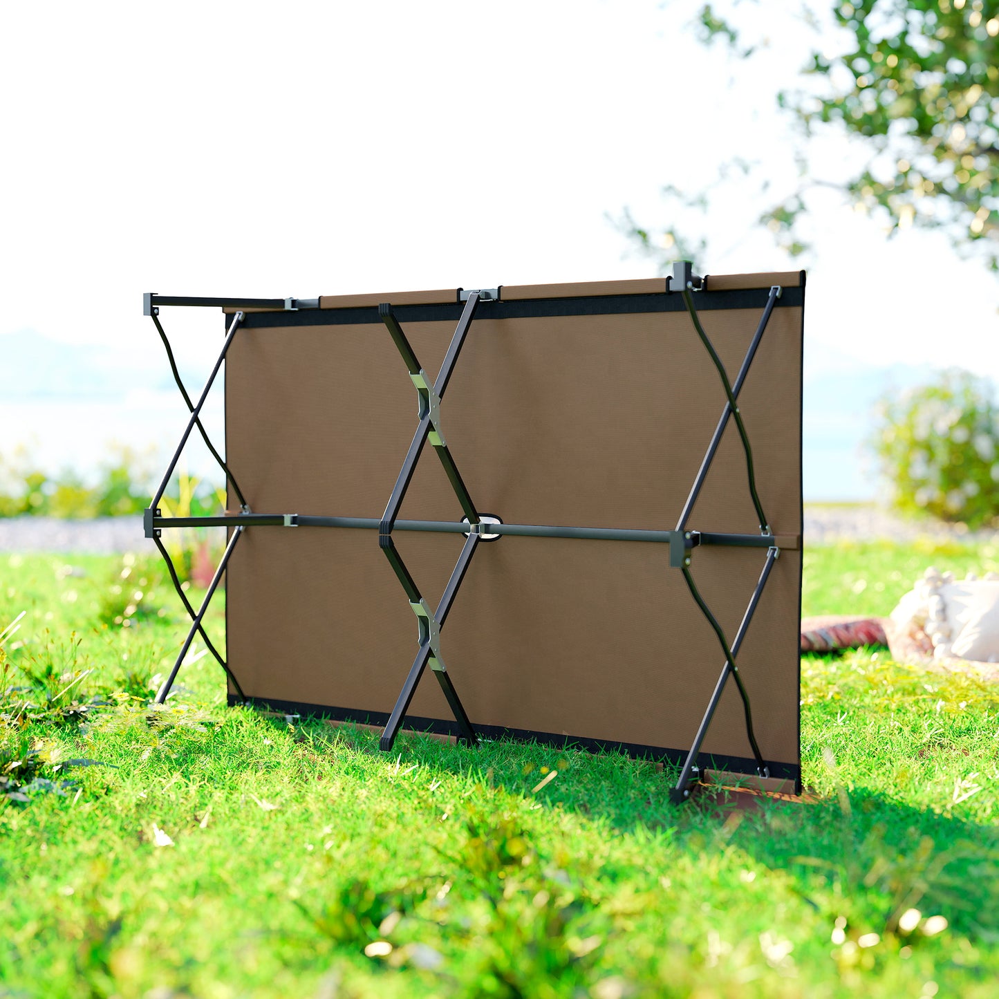 Double Camping Folding Cot Portable Sleeping Bed, Charcoal Khaki
