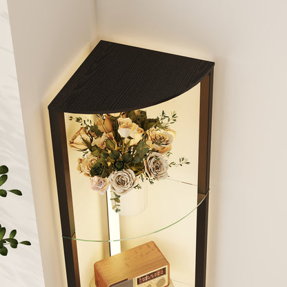 LED Floor Lamp with Shelves, Dimmable Standing Lamp with Foot Switch