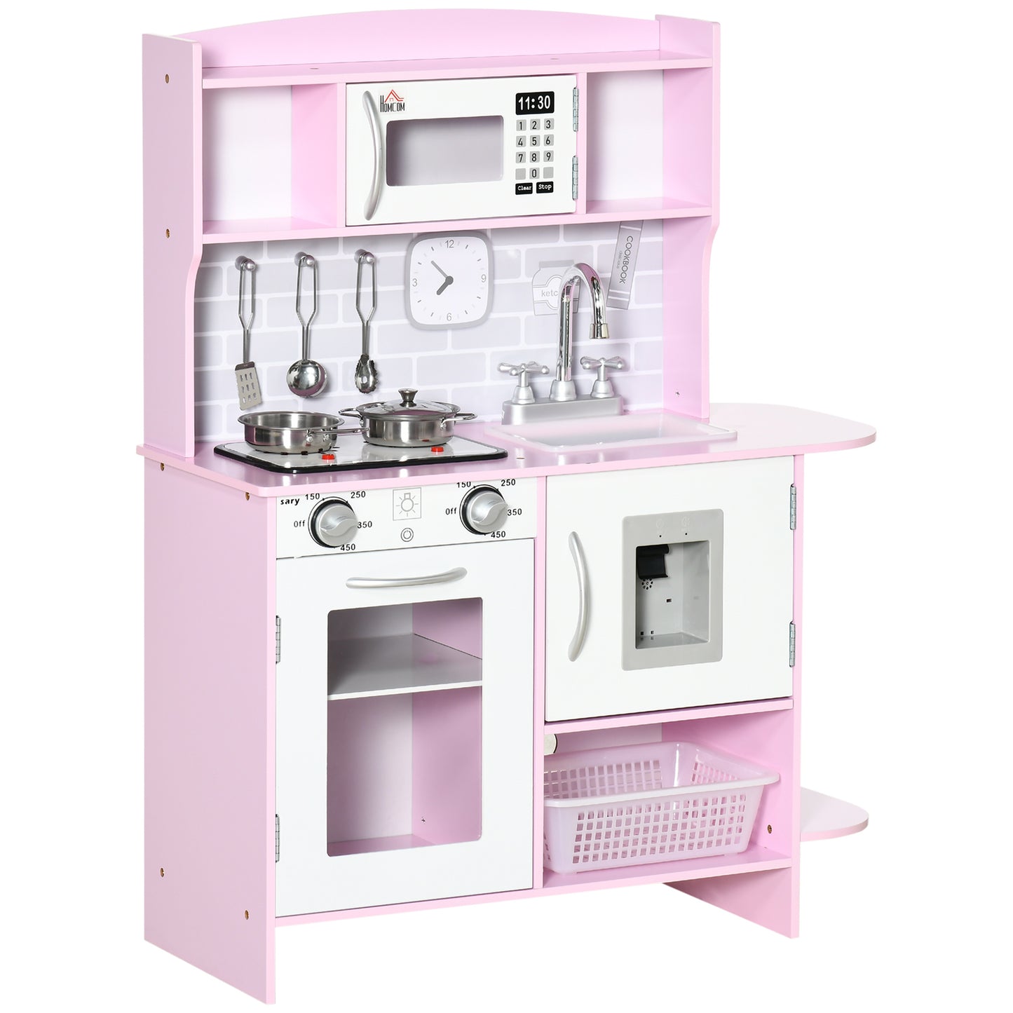 Kitchen Set for Kids W/ Lights Sounds, Microwave, Sink, for Aged 3-6