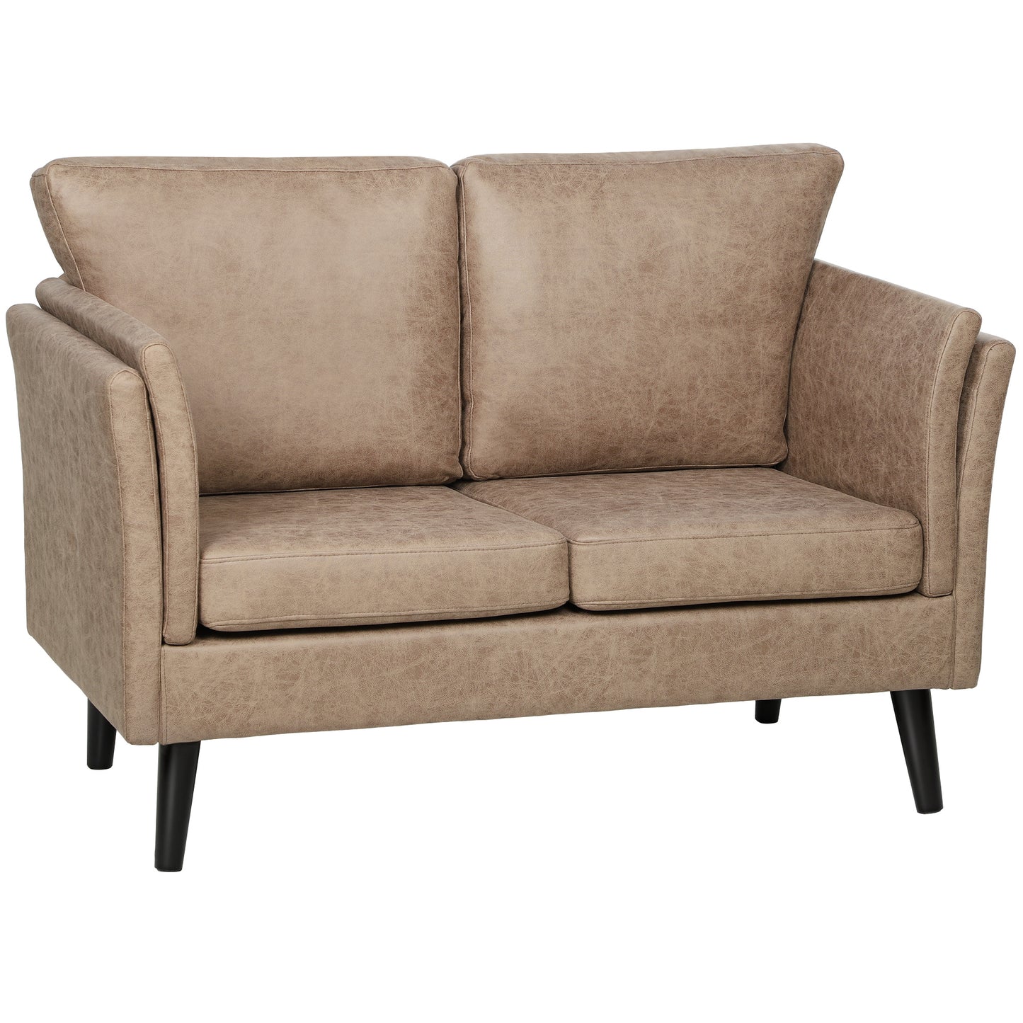 Small Sofa, Loveseat Sofa for Bedroom, Home Office, Light Brown
