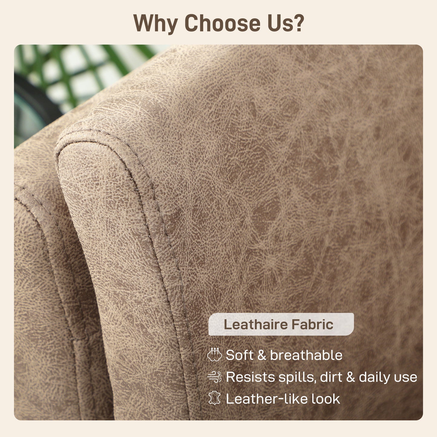 Small Sofa, Loveseat Sofa for Bedroom, Home Office, Light Brown