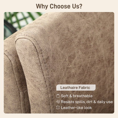 Small Sofa, Loveseat Sofa for Bedroom, Home Office, Light Brown