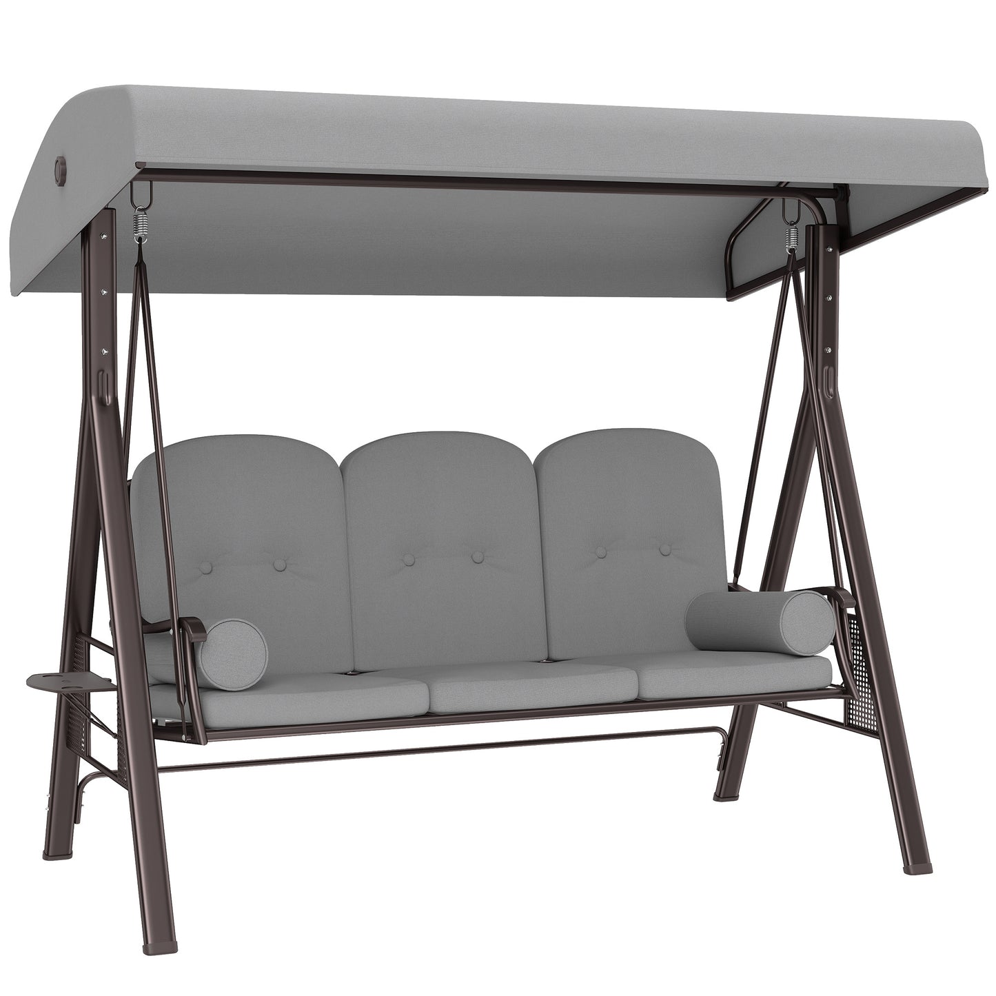 3 Seater Garden Swing Chair, Light Grey