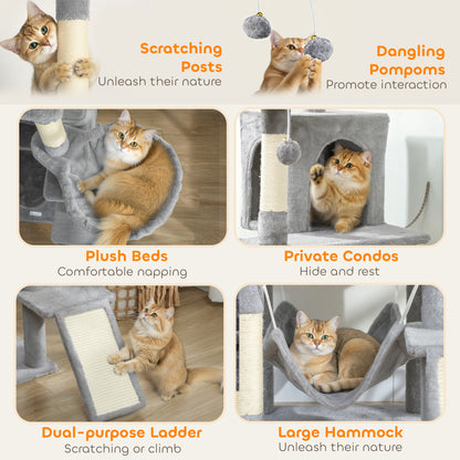 Cat Tree, 192 cm Multi-Level Cat Tower for Indoor Kittens